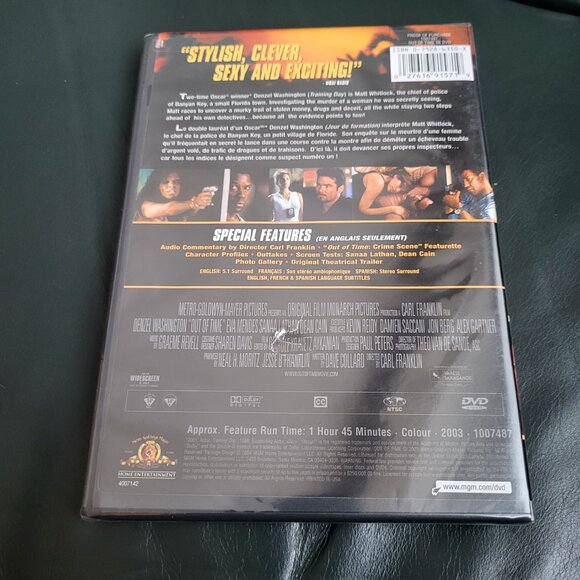 Out of Time (DVD) - Denzel Washington - NEW & SEALED!! - Picture 3 of 4